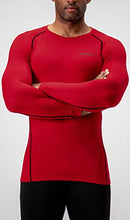Load image into Gallery viewer, DEVOPS 2 Pack Men's Thermal Long Sleeve Compression Shirts (Large, Black/Red)