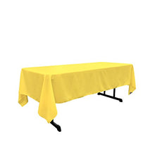 Load image into Gallery viewer, LA Linen Polyester Poplin Rectangular Tablecloth, 60 in x 108 in, Light Yellow