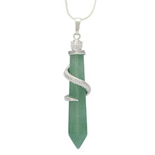 Load image into Gallery viewer, Hexagonal Pile Natural Aventurine Gemstone Pendant Necklace Healing Crystal Reiki Chakra Gem Stones 18 Inch (1pc) GGP-D10