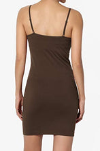 Load image into Gallery viewer, TheMogan Women's Adjustable Strap Long Cami Full Slip Under Dress Brown S/M