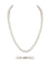 Load image into Gallery viewer, THE PEARL SOURCE 6.5-7mm AAA Quality Round White Freshwater Cultured Pearl Necklace for Women in 18" Princess Length