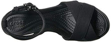 Load image into Gallery viewer, Crocs Women's Leigh II Cross-Strap Ankle Wedges Sandal, Black/Black, 4