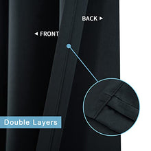 Load image into Gallery viewer, Black Blackout Curtains Energy Smart & Noise Blocking Out Full Shae Curtain Panels for Sliding Glass Door Thermal Insulated Drapes Guest Room One Pair of Window Dressing, Black, 52 x 84 inch