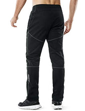 Load image into Gallery viewer, TSLA Men's Windproof Cycling Thermal Fleece Winter Pants Running Hiking Cold Active Bottoms Sweats, Cycling Windpants(ykb01) - Black & Grey, X-Large (Waist 35.5-38 Inch)