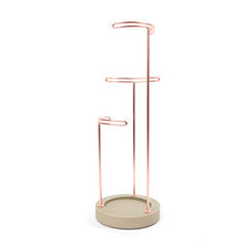 Load image into Gallery viewer, Umbra Tesora 3-Tier Jewelry Stand, Earring Holder, Accessory Organizer and Display, Concrete/Copper