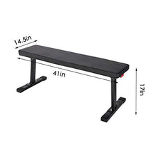 Load image into Gallery viewer, Flat Weight Workout Bench, Load 660lbs Capacity Weight Bench for Weight Training and Abdominal Training, Utility Workout Benches for Home Gym, Folding Supine Board, Sit Up Bench (Black,B)