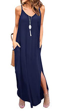 Load image into Gallery viewer, GRECERELLE Women's Summer Casual Loose Dress Spaghetti Strap Beach Cover Up Long Cami Polka Dot Casual Maxi Dresses with Pocket FP Multicolor Fireworks Large