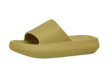 Load image into Gallery viewer, Cushionaire Women's Feather recovery slide sandals with +Comfort, Yellow 7