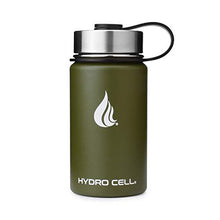 Load image into Gallery viewer, HYDRO CELL Stainless Steel Water Bottle w/ Straw & Wide Mouth Lids (64oz 40oz 32oz 24oz 18oz 14oz) - Keeps Liquids Perfectly Hot or Cold with Double Wall Vacuum Insulated Sweat Proof Sport Design (Neon/Neon 14oz)*