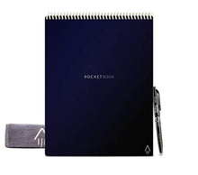 Load image into Gallery viewer, Rocketbook Flip - with 1 Pilot Frixion Pen & 1 Microfiber Cloth Included - Dark Blue Cover, Letter Size (8.5" x 11")