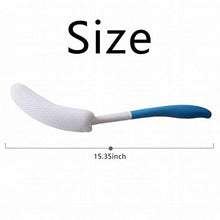 Load image into Gallery viewer, MagiDeal Vinyl Quote Me Long Anti-Slip Curve Handled Bath Body Brush, Easy Reach for Seniors, Suitable for Elderly/Pregnant Aid Bathing & Shower, Blue, 15.35"