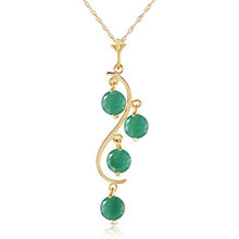 Load image into Gallery viewer, Galaxy Gold 14k 18" Yellow Gold Natural Emeralds Drop Pendant Necklace