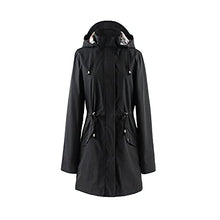 Load image into Gallery viewer, Polydeer Women's Lightweight Waterproof Raincoat Breathable Windbreaker Jacket Active Outdoor Hooded Trench Coats Long Poncho (Black,XS)