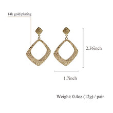 Load image into Gallery viewer, Rhombus Fashion Vintage Geometric Dangle Earrings,14K Gold Plated for Women Girl Gifts Valentines/Birthday/ Anniversary / Mother’s Day