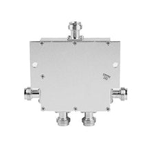 Load image into Gallery viewer, Bewinner 4-Way Power Splitter 800-2500MHz N Type Mobile Cell Phone Power Splitter Signal Repeater Amp Power Divider Connect with 4 Indoor Antennas, Low Noise & High Performance