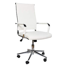 Load image into Gallery viewer, Okeysen Office Desk Chair, Ergonomic High Back Ribbed, Height Adjustable Tilt, Upgraded Seat with Arm PU Wrap, Swivel Executive Conference Task Rolling Chair. (White)