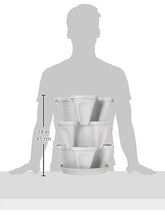 Load image into Gallery viewer, 3 Tier Stackable Garden - Indoor / Outdoor Vertical Planter Set - Self Watering Tiers From Top Down - Grow Fresh Herbs In The Kitchen or Patio - Smart Planting Pots - Used for Strawberries Herbs Peppers Flowers and Succulents (Stone)