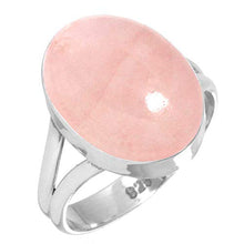 Load image into Gallery viewer, Rose Quartz Ring 925 Sterling Silver Handmade Jewelry Size 6