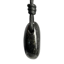 Load image into Gallery viewer, Luck Strings Handmade Chakra Gemstone Crystal Pendant Necklace, Unisex Design for Men & Women, Large Rock Energy Amulet Jewelry Collar for Spiritual Wellness, Gem Accessory Gift, Nuummite Black