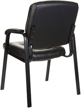 Load image into Gallery viewer, AmazonBasics Classic Leather Office Desk Guest Chair with Metal Frame, Black