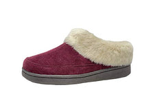 Load image into Gallery viewer, Clarks Womens Faux Fur Lined Clog Slippers Warm Cozy Indoor Outdoor Plush Slipper for Women (8, Burgundy)