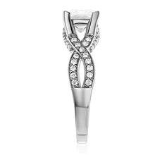 Load image into Gallery viewer, TWJC 14k White Gold Solid Princess Square Wedding Engagement Ring - Size 8.5