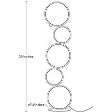 Load image into Gallery viewer, LED Floor Lamp Modern Ring Style for Bedroom Living Room Kids Room Study Room Standing 39 Inches Tall, 3 Brightness Levels Dimable with Touch Switch 1600 Lumens 3000K Warm White 24W Class A Energy