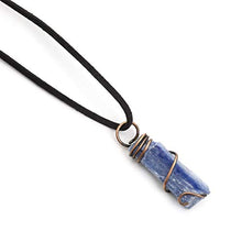 Load image into Gallery viewer, Norse Tradesman Natural Untreated 9 Gram Kyanite Pendant Necklace w/ 20" Brown Leather Chord & Easy Clasp