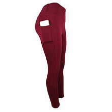Load image into Gallery viewer, Atezch Women's Yoga Pants with 2 Pockets, Non See-Through High Waist Tummy Control 4 Way Stretch Leggings for Fitness Sports Running (Wine, S)