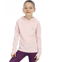 Load image into Gallery viewer, HMILES Girls Long Sleeve Shirt Hoodies SPF Active Tee Workout Running Yoga Pullover Tops with Thumb Holes Carat Pink 3-4Toddler