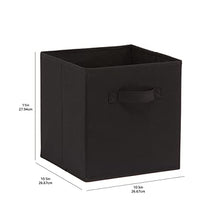 Load image into Gallery viewer, Amazon Basics Collapsible Fabric Storage Cubes Organizer with Handles, Black - Pack of 6