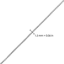 Load image into Gallery viewer, LoveBling 10K White Gold 1.5mm Open Hollow Venetian Box Chain Necklace (24")