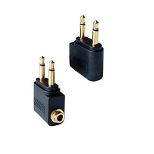 Load image into Gallery viewer, Dual 3.5mm Male to 3.5mm Female Airplane Headphone Adapter Gold Plated (2 Pack)