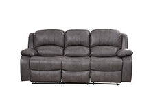 Load image into Gallery viewer, Betsy Furniture 3PC Bonded Leather Recliner Set Living Room Set, Sofa Loveseat Chair Pillow Top Backrest and Armrests 8018 (Grey, Living Room Set 3+2+1)