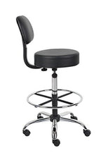 Load image into Gallery viewer, Boss Office Products B16245-BK Be Well Medical Spa Drafting Stool with Back, Black