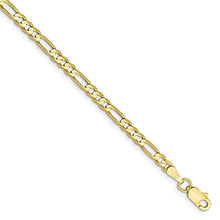 Load image into Gallery viewer, 10k Yellow Gold 3mm Concave Link Figaro Chain Anklet Ankle Beach Bracelet 7 Inch : Fine Jewelry For Women Gifts For Her