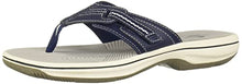 Load image into Gallery viewer, Clarks Women's Brinkley Jazz Flip Flop, Navy Synthetic, 8 M US
