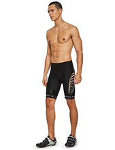 Load image into Gallery viewer, BALEAF Men's Cycling Shorts 3D Padded Bicycle Riding Pants Bike Tights UPF 50+ Black/Orange Size XXL