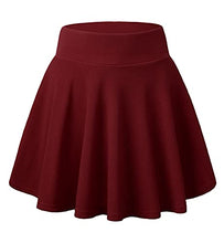 Load image into Gallery viewer, DJT FASHION Women's Casual Mini Flared Pleated Skater Skirt with Shorts X-Small Wine