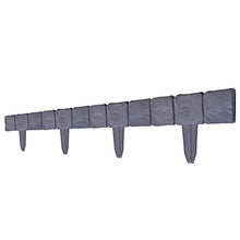 Load image into Gallery viewer, Garden Plastic Fence Edging - 10 or 20 pcs Cobbled Stone Effect Lawn Edging Plant Border Palisade Trellis - DIY Decorative Flower Grass Bed Border for Landscaping Walkways (Gray 20 pcs)