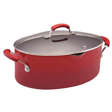 Load image into Gallery viewer, Rachael Ray Brights Nonstick Pasta Stock Pot with Lid and Spout, 8 Quart, Red Gradient