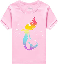 Load image into Gallery viewer, Summer Unicorn Pajamas for Girls Short Sleeve Mermaid Pjs Toddler Kids Clothes Cotton Sleepwear Size 6