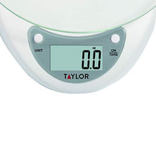 Load image into Gallery viewer, Taylor Precision Products Digital Kitchen Scale with Glass Platform, Tare Button, and Plastic Body Weighs Up to 6.6 Pounds Capacity