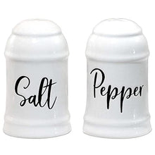 Load image into Gallery viewer, Home Acre Designs Salt and Pepper Shakers set Farmhouse Kitchen Decor Ceramic Salt Shaker -White Salt and Pepper Shaker - Wedding Registry Ideas Gifts Rustic Salt and Pepper Set Holder Table Decor