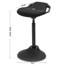 Load image into Gallery viewer, SONGMICS Standing Desk Chair 24.8-34.6 Inches, Adjustable Standing Stool, Sitting Balance Chair, Comfortable and Breathable Seat, Black UOSC02BK