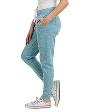 Load image into Gallery viewer, esstive Women's Ultra Soft Fleece Comfortable Basic Lightweight Casual Active Workout Solid Jogger Sweatpants, Marled Smoky Blue, X-Large