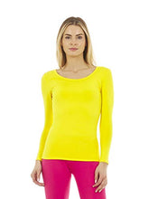 Load image into Gallery viewer, Thermajane Thermal Shirts for Women Scoop Neck Long Sleeve Winter Tops Thermal Undershirt for Women (Yellow, X-Large)