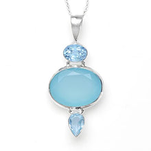 Load image into Gallery viewer, YoTreasure Blue Topaz & Chalcedony Crystal Necklace .925 Sterling Silver Chain Pendant