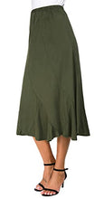 Load image into Gallery viewer, EXCHIC Women's Elegant Ankle Length Ruffle Hem Elastic Waist Midi Skirt (S, Army Green)