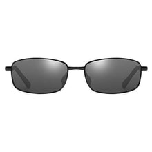 Load image into Gallery viewer, Men's Polarized Sunglasses Rectangular Metal Frame Classic Style Large Size by ZHILE (Black, Grey)